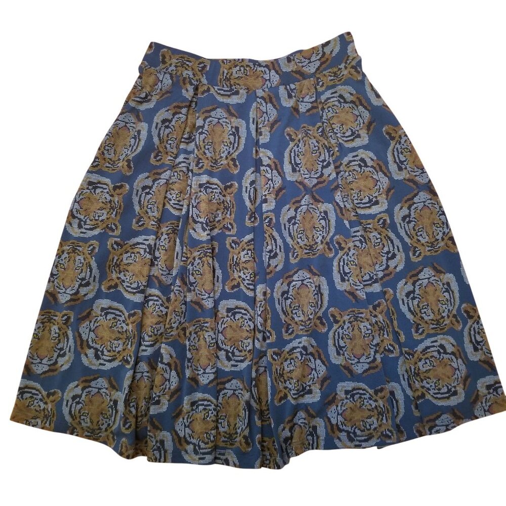 LulaRoe‎ XS Tiger Big Cat Print Skirt Midi Modest Pockets Stretch Full A Line